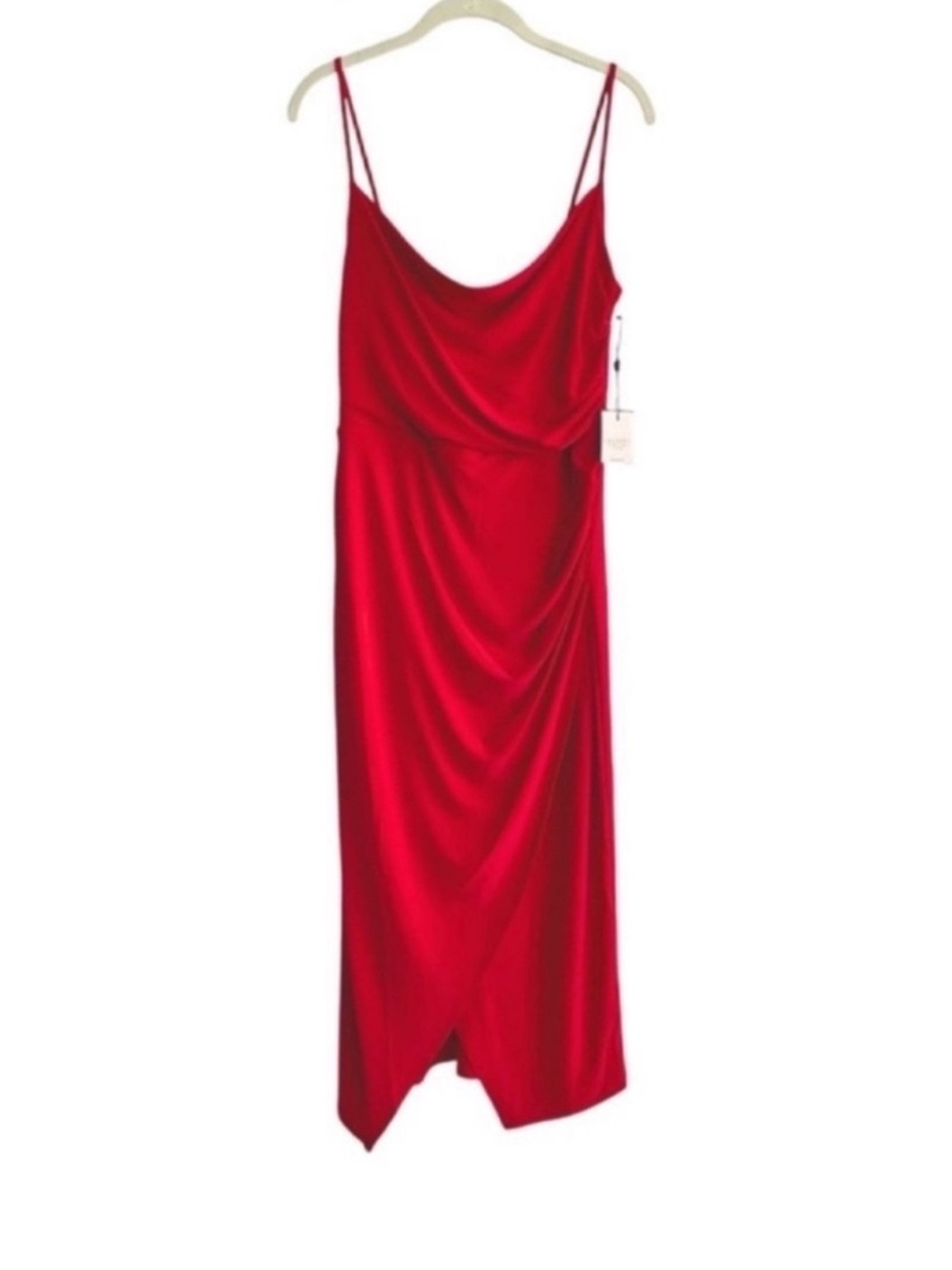 NEW Laundry by Shelli Segal Draped Evening Dress Cherry Red Size 6